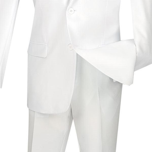 (36S, 46L, 48L) White Slim Fit Men's 2 Piece Business Suit 2 Button Male Product Image