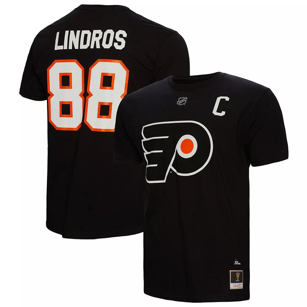 Men's Mitchell & Ness Eric Lindros Black Philadelphia Flyers Name & Number T-Shirt, Size: Small, Fly Black Product Image