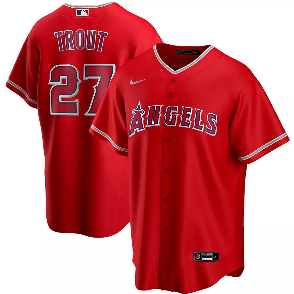 Men's Nike Mike Trout Red Los Angeles Angels Alternate Replica Player Name Jersey,  Product Image