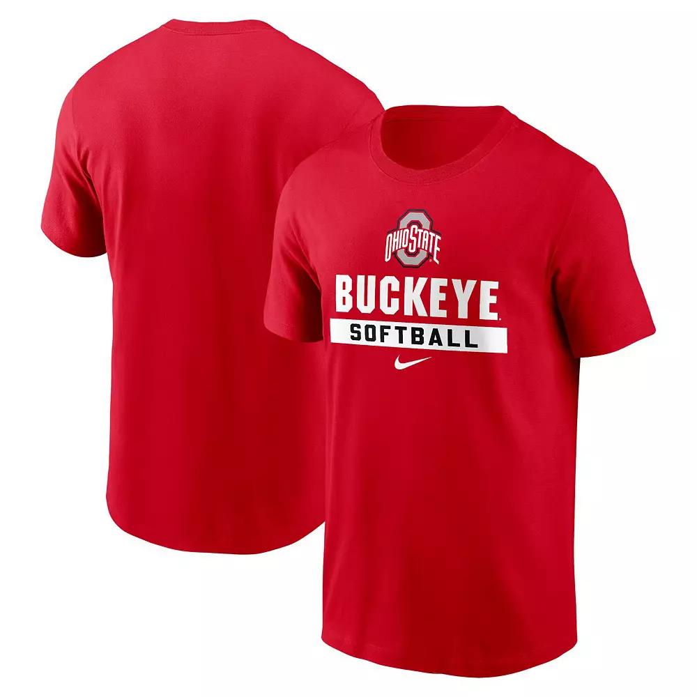 Men's Nike Scarlet Ohio State Buckeyes Softball T-Shirt,  Product Image
