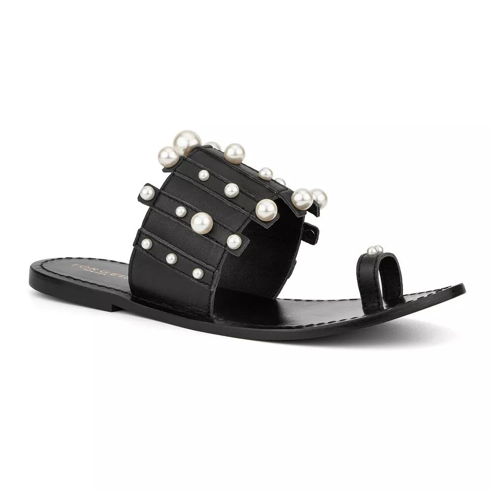 Torgeis Aloria Womens Leather Slide Sandals Product Image