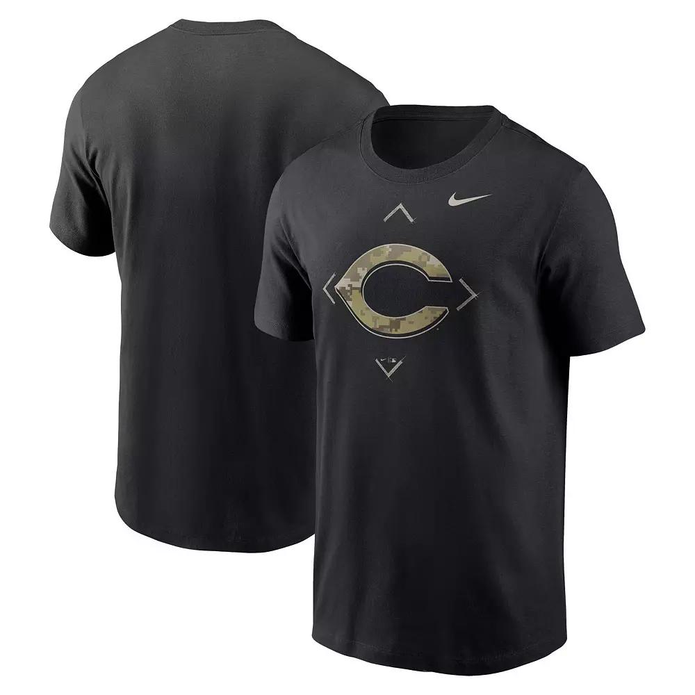Men's Nike Black Cincinnati Reds Camo Logo T-Shirt,  Product Image