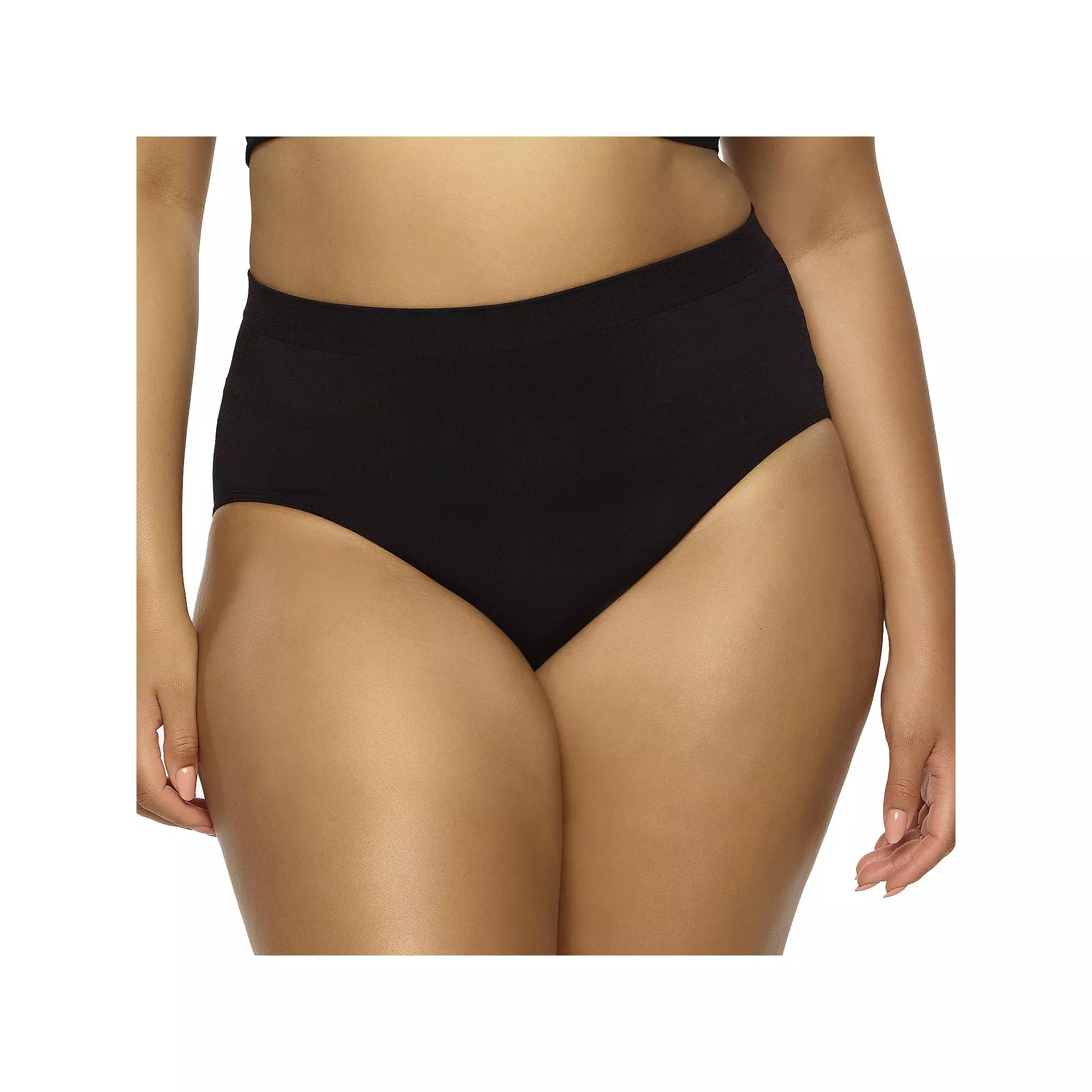 Plus Size Paramour by Felina Body Smooth Brief Panty 655128, Women's, Size: Large, Black Blk Product Image