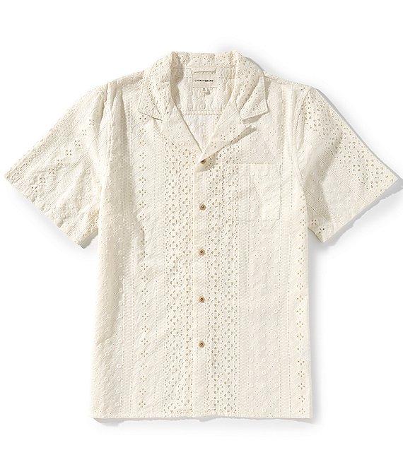 Lucky Brand Eyelet Embroidered Short Sleeve Woven Shirt Product Image
