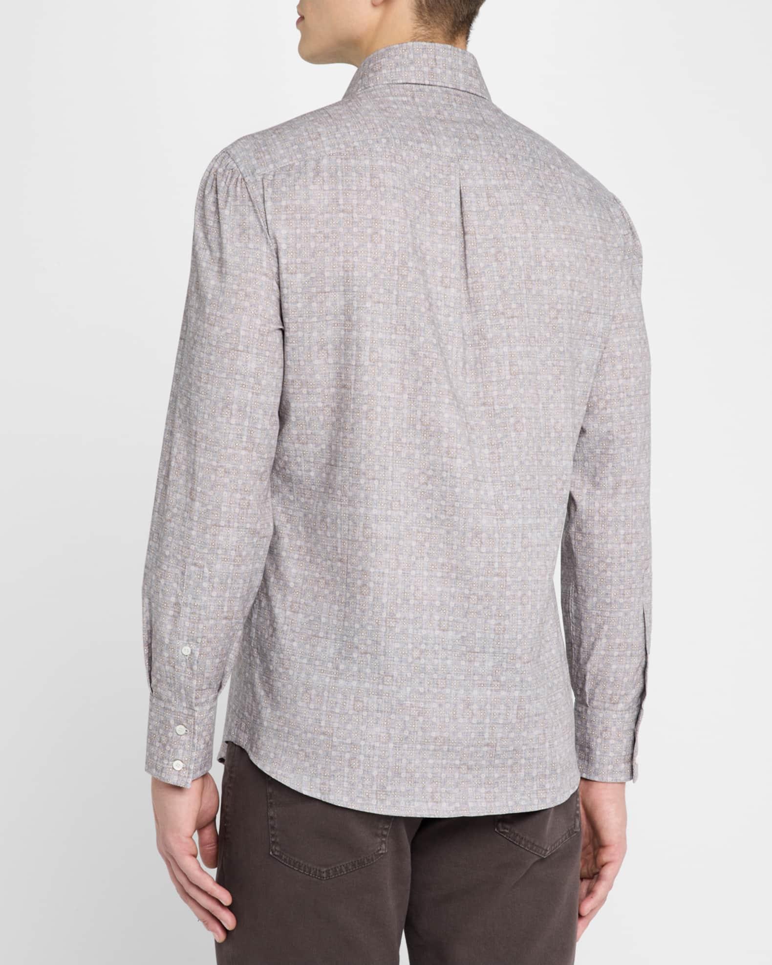 Men's Cotton Floral Casual Button-Down Shirt Product Image