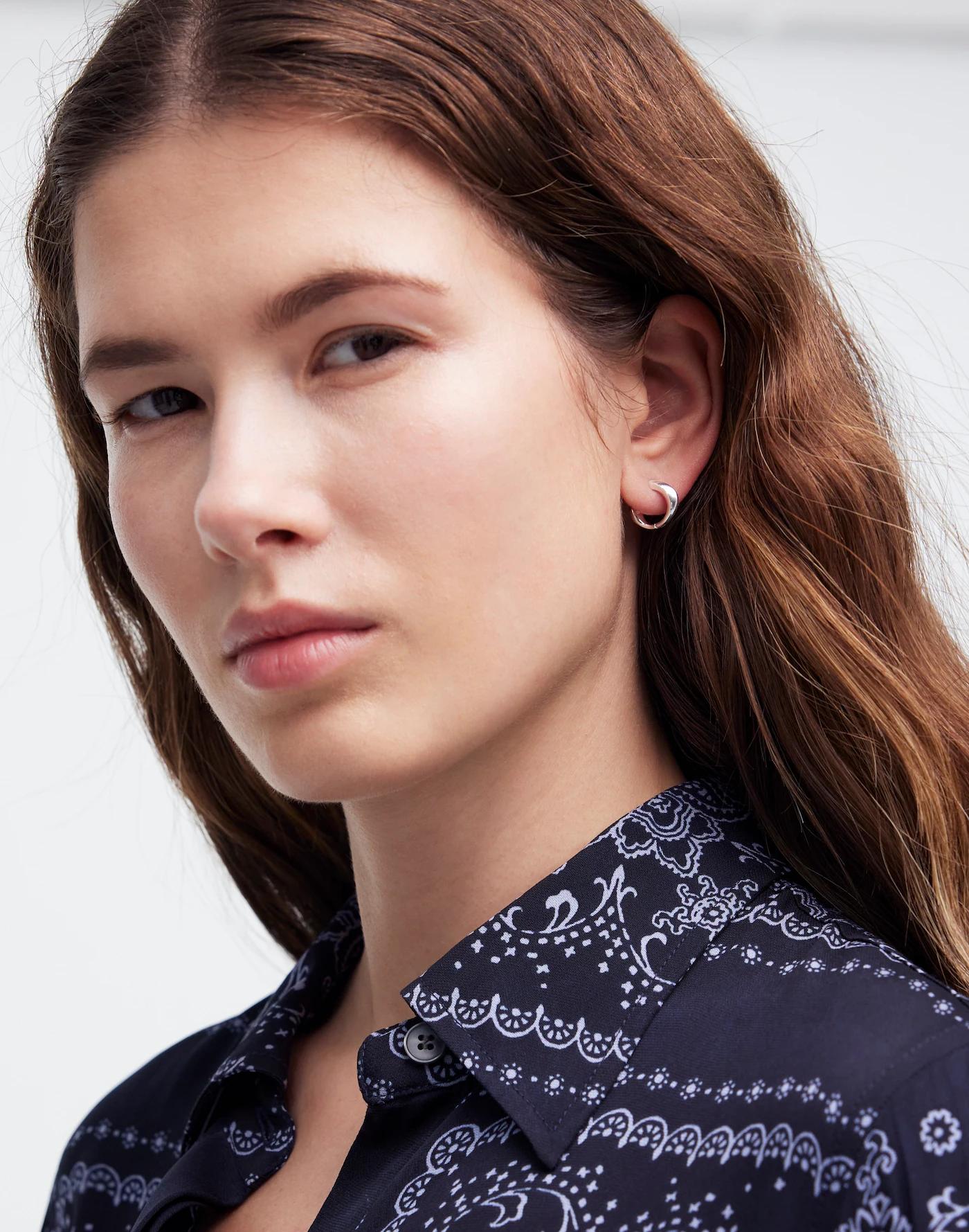 Demi-Fine Twist Huggie Hoop Earrings Product Image