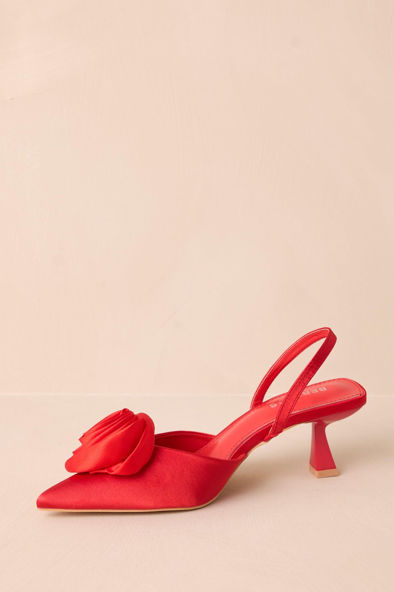 The Beats Of My Heart Red Slingback Kitten Heels Product Image