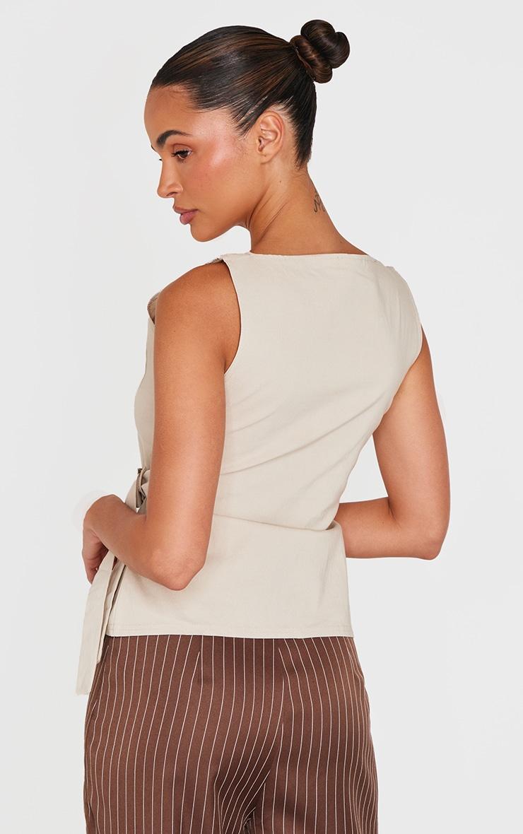 Stone Bengaline Boatneck Buckle Detail Long Top Product Image