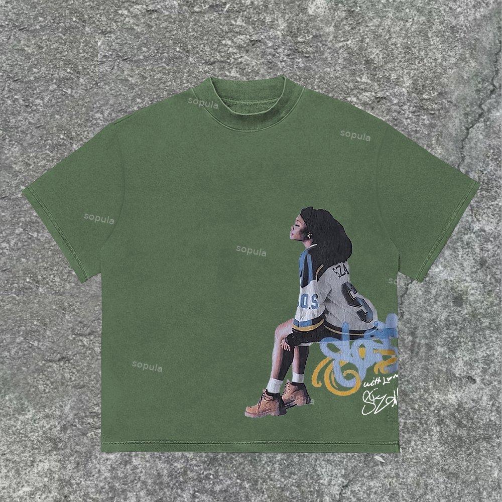 Vintage Sza Graphic Cotton T-Shirt Product Image