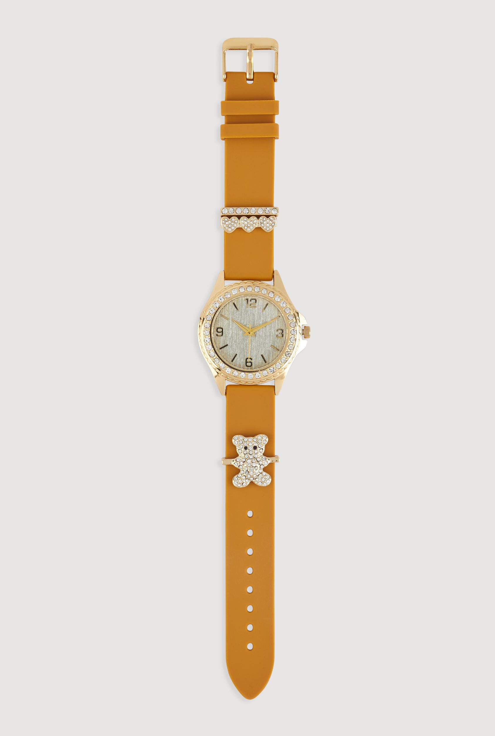 Heart Bear Rhinestone Detail Analog Watch Unisex Product Image