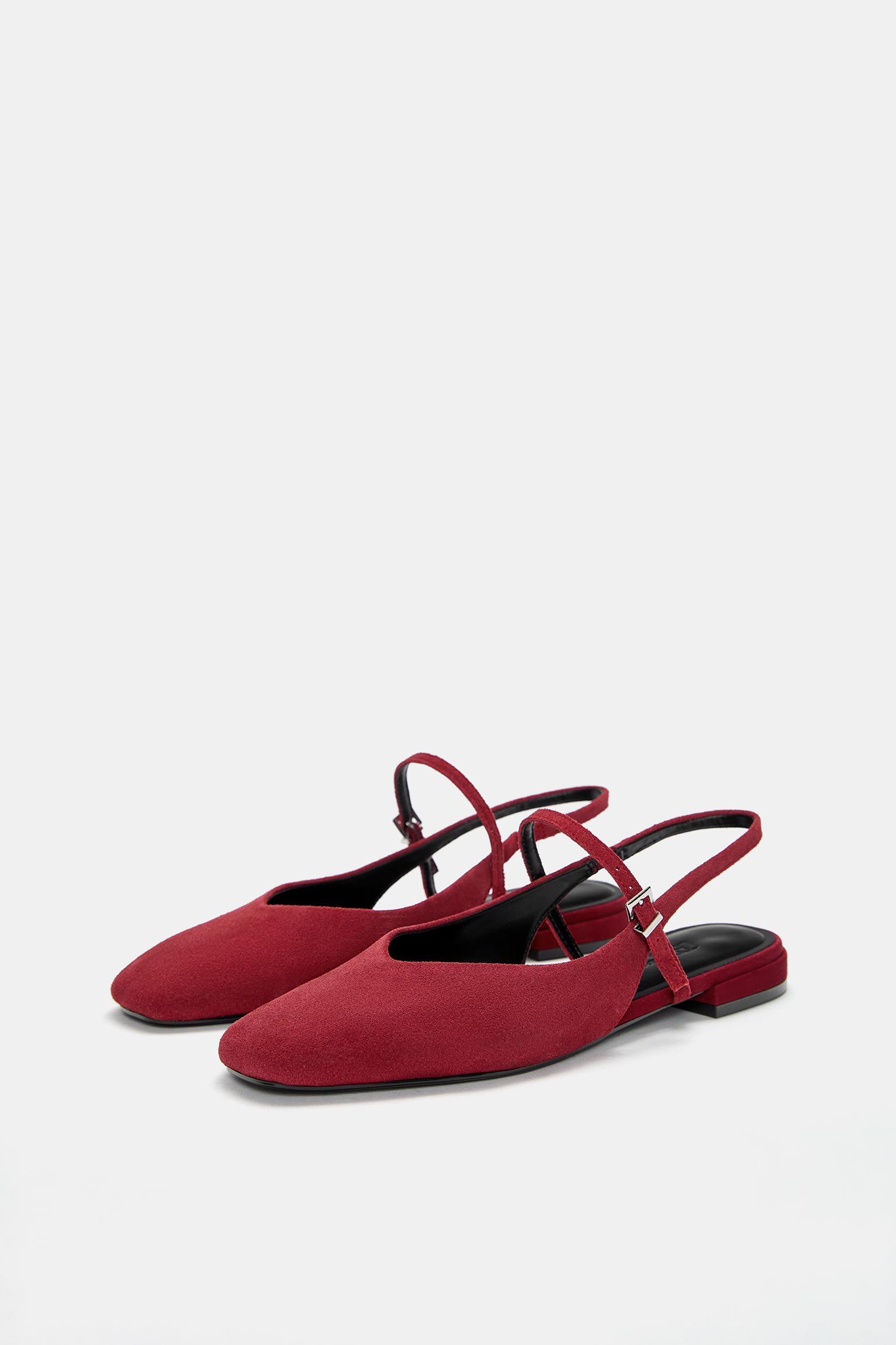 Leather slingback ballet flats Product Image