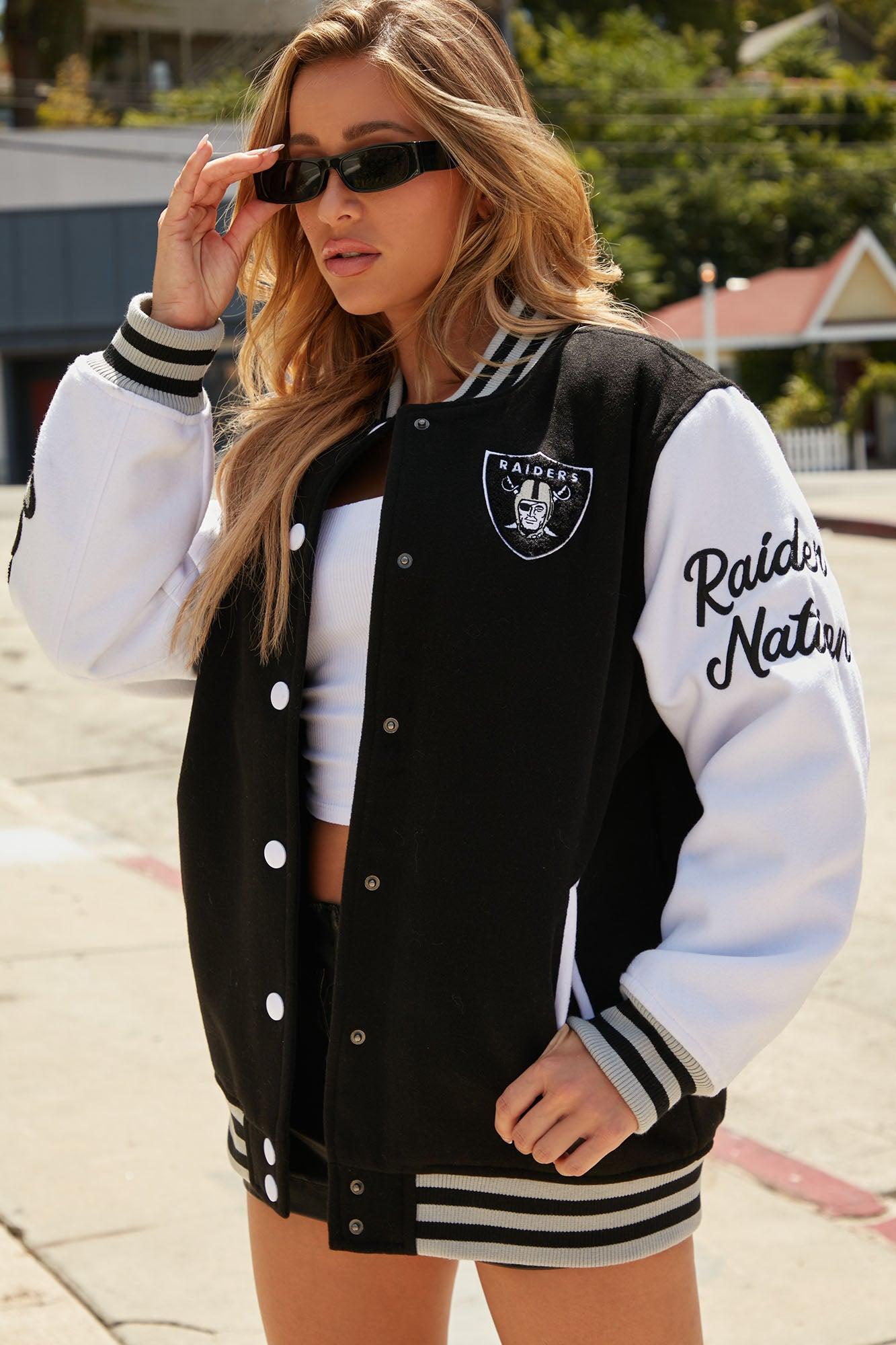 Las Vegas Raiders Letterman Jacket - Black/White Product Image