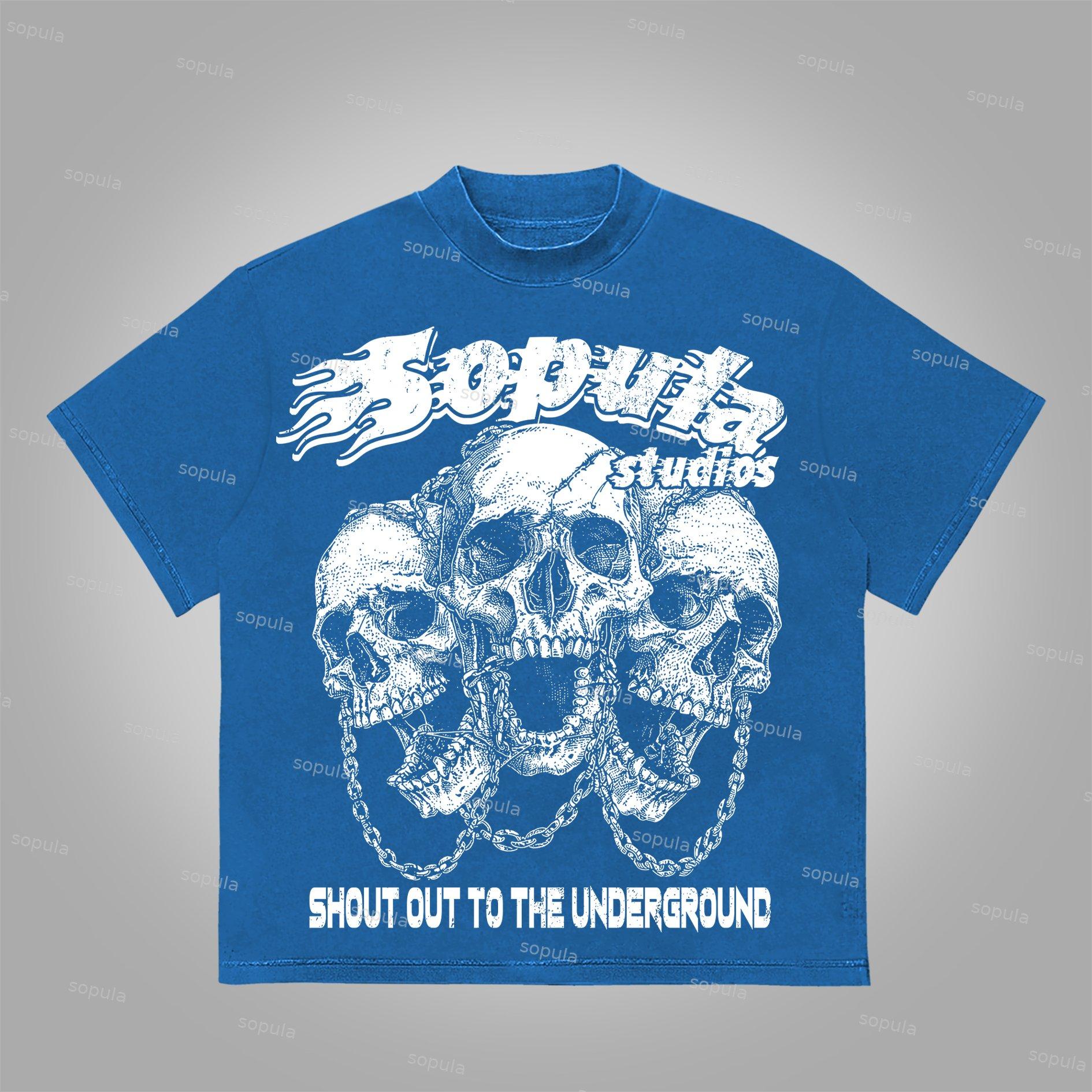Sopula Studios Chain Skull Graphic Print Cotton T-Shirt Product Image