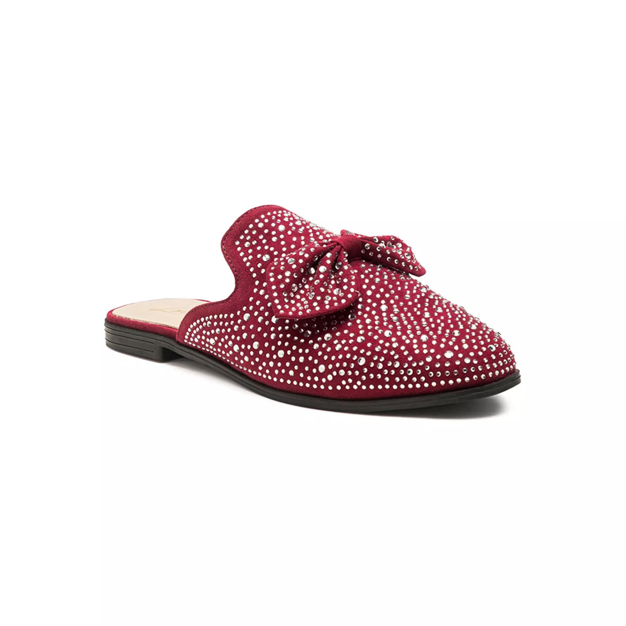 London Rag Whoopie Women's Bow Mules, Size: 7, Dark Red Product Image
