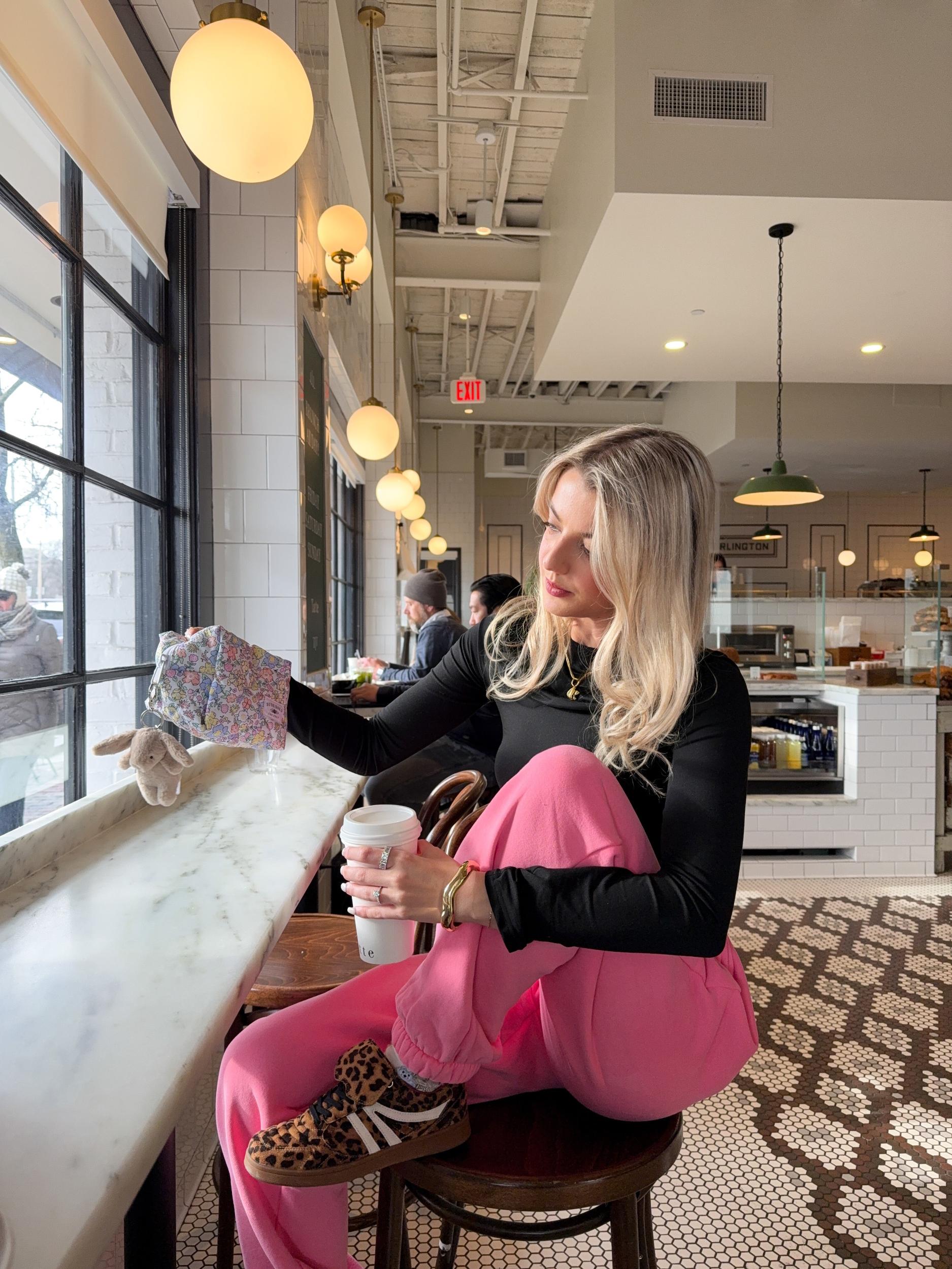 Hibiscus Pink Basic Blank Jogger Sweatpants Product Image