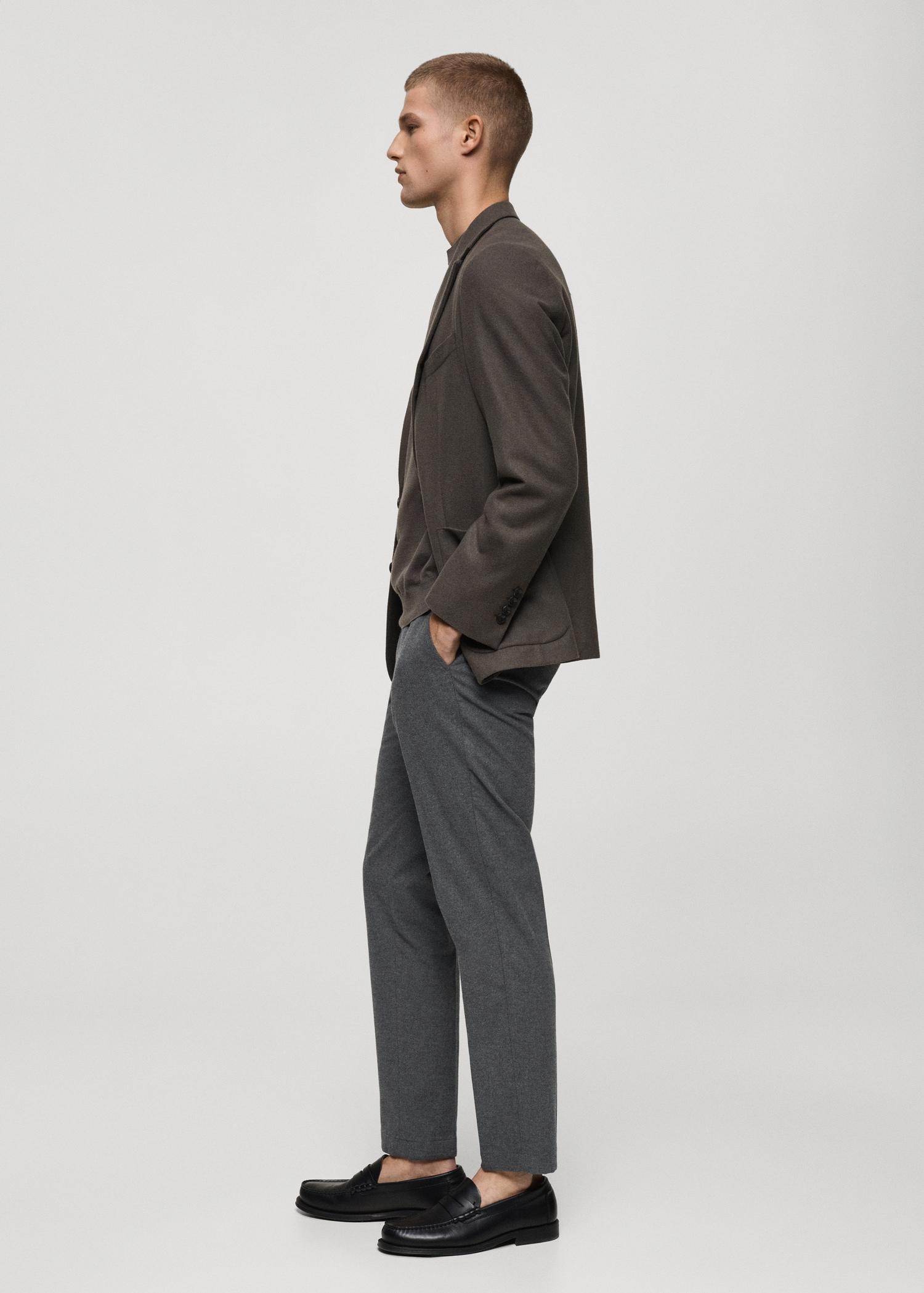 Regular-fit flannel pants - Men | MANGO USA Product Image