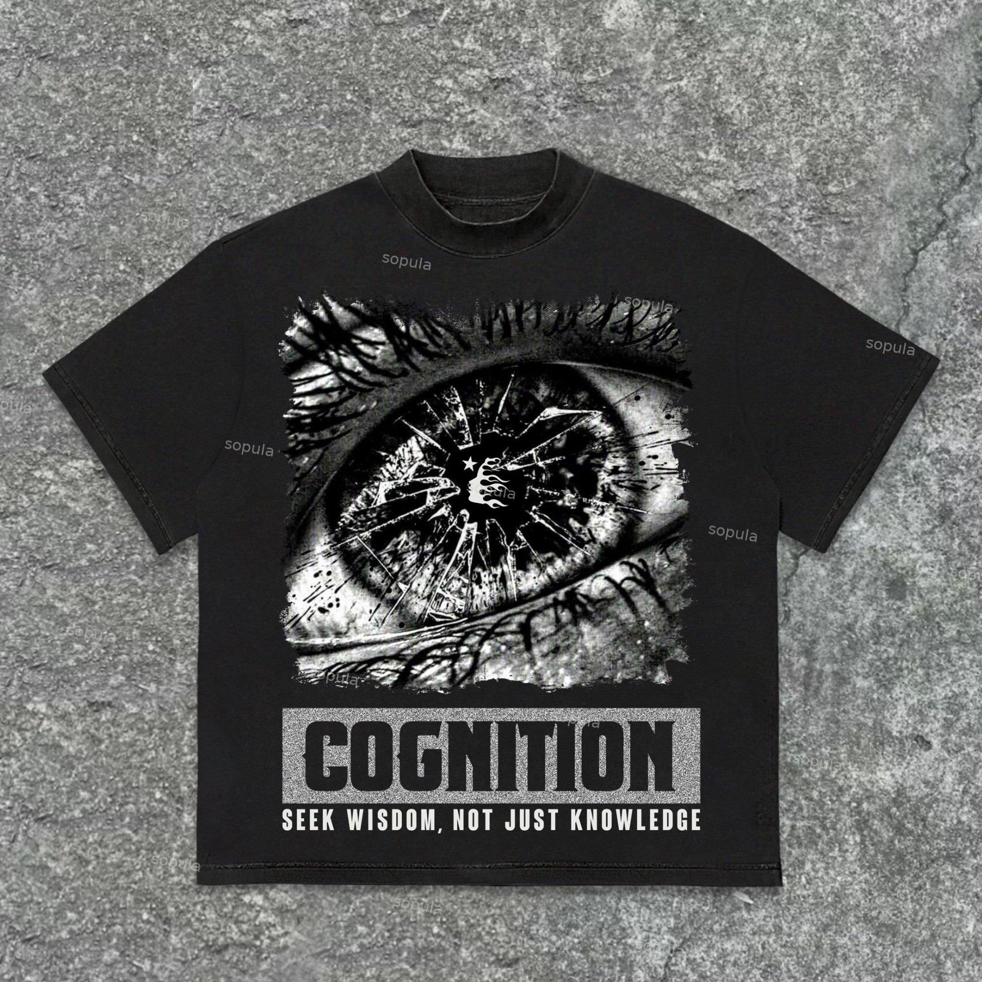 Sopula Cognitive Eye Break Vintage Graphics Cotton T-Shirt Product Image