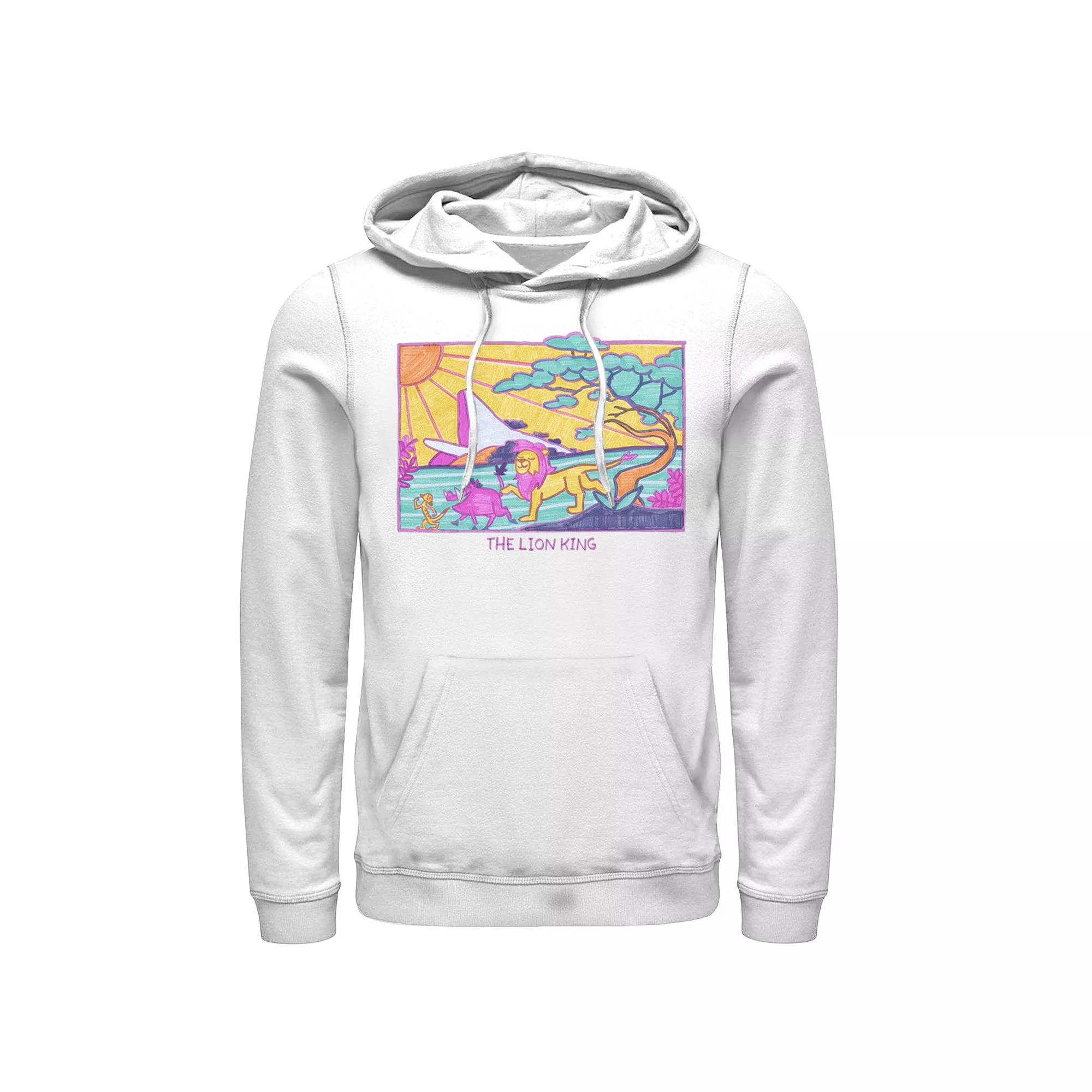 Men's Disney's The Lion King Line Up Hoodie, Size: Large, White Product Image