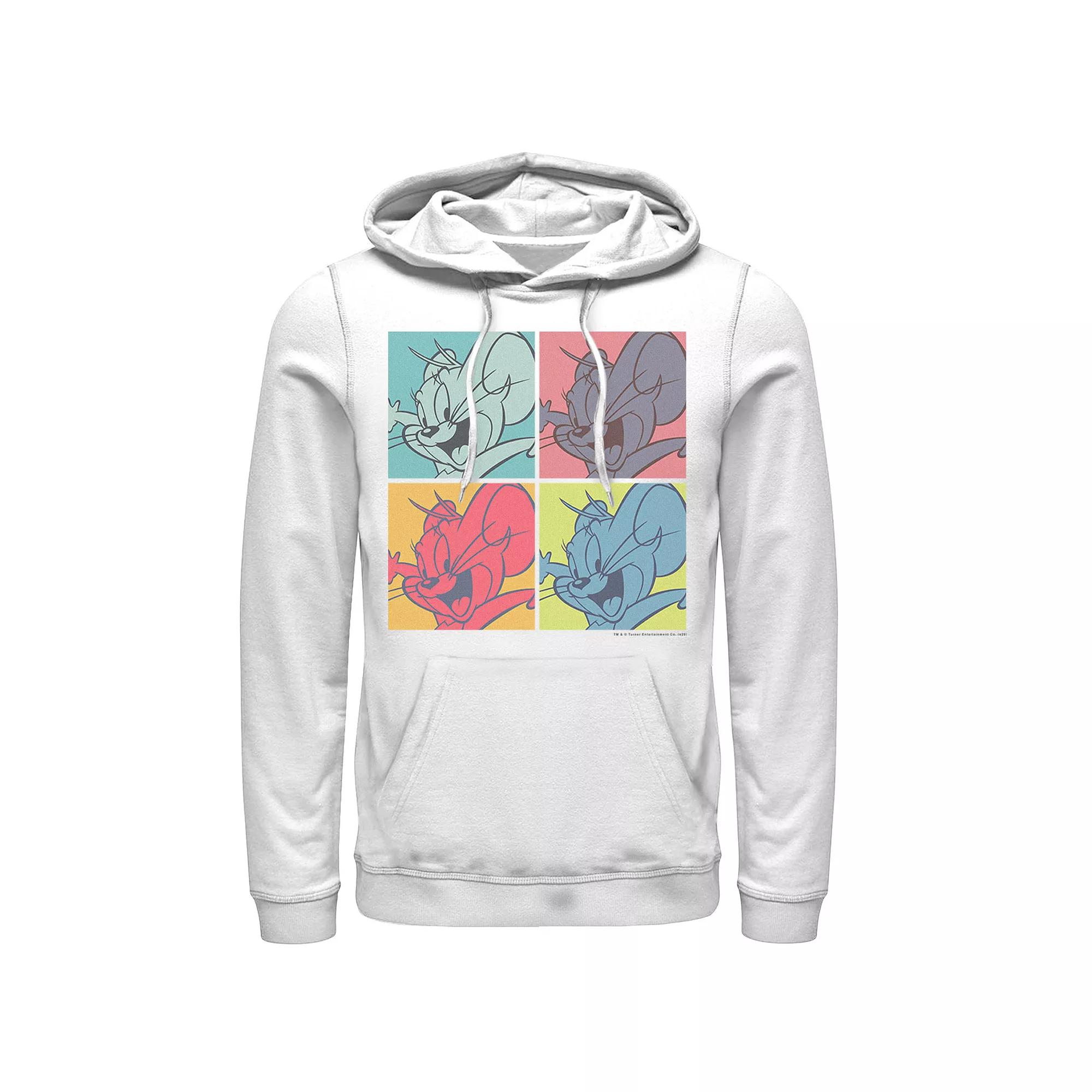 Mens Tom And Jerry Pop Art Box Up Hoodie, Men's, Size: XXL, White Product Image