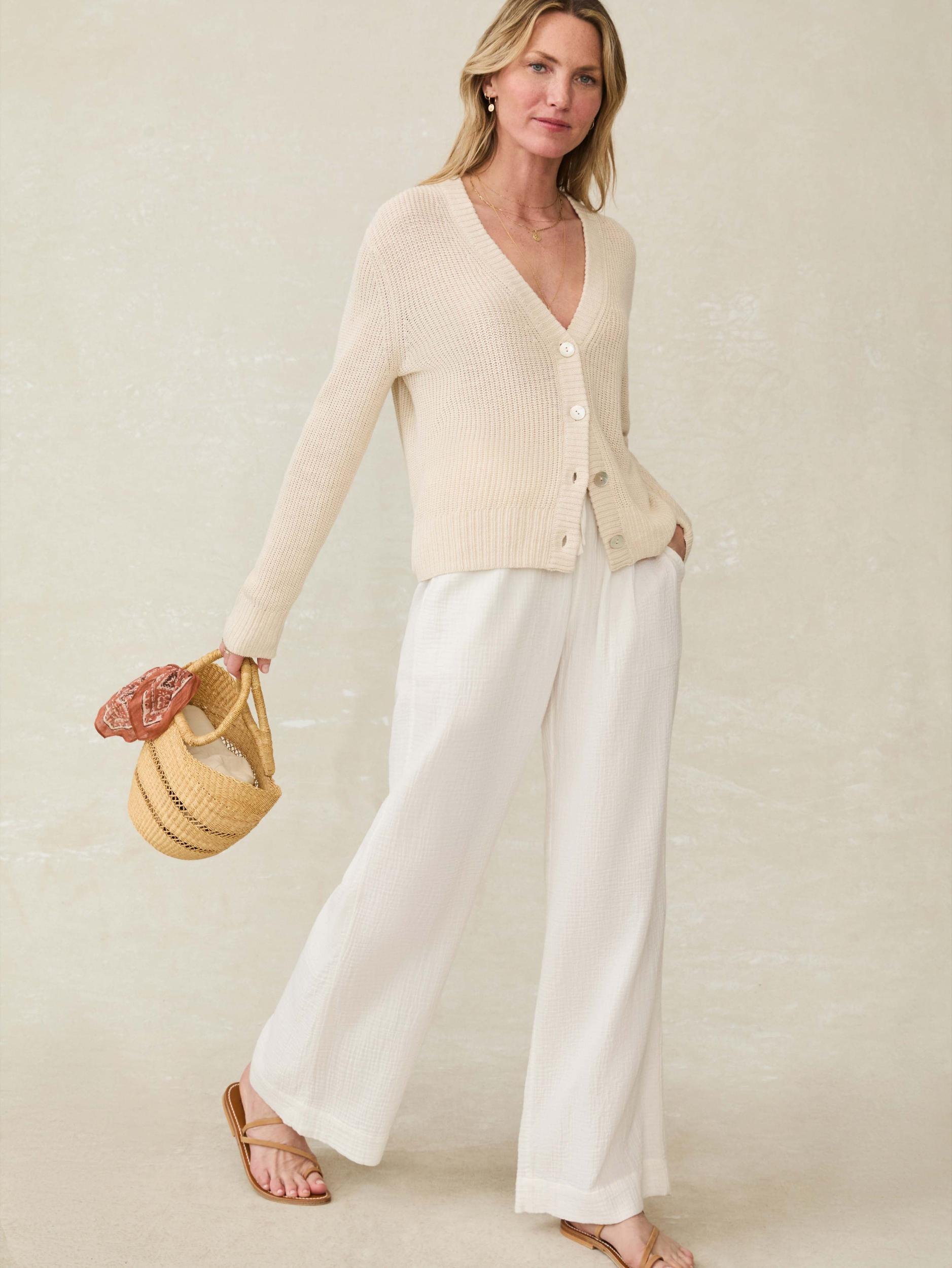 Miramar Linen Cardigan - Summer Sand Product Image