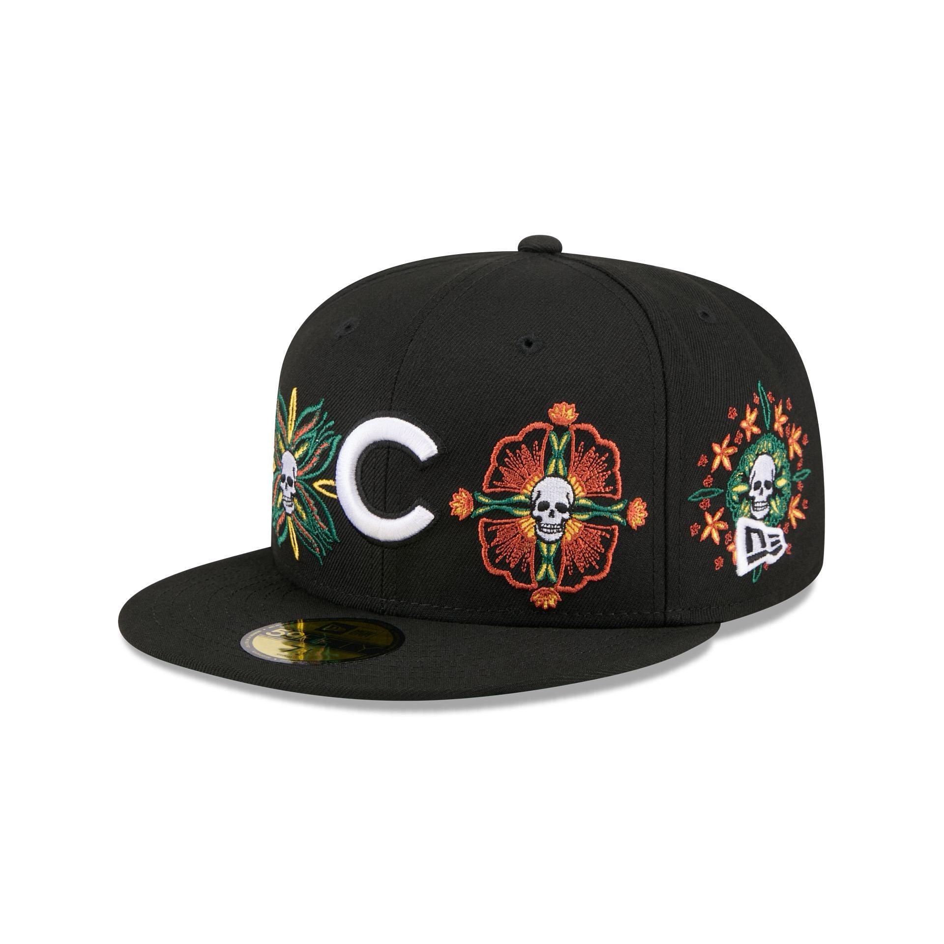New York Yankees Day of the Dead Skull & Flowers 59FIFTY Fitted Hat Male Product Image