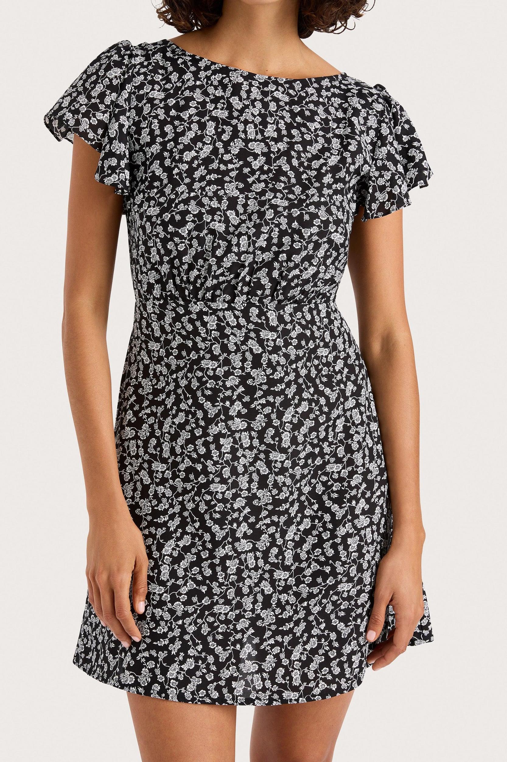 Valras Mini Dress Amaryllis Floral Black - Final Sale Product Image