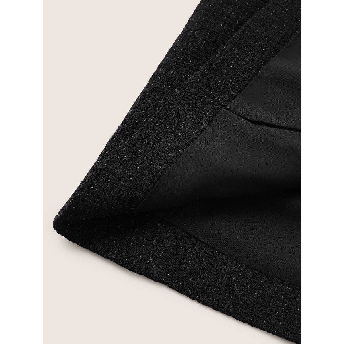 Plus Size Tweed Heather Button Up Tunic Coat Women Black Workwear Essentials Non Ladies Office Winter Coats BloomChic 26/4X Product Image