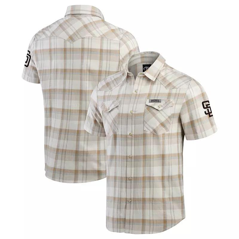 Men's Darius Rucker Collection by Fanatics Gray San Diego Padres Plaid Full-Snap Shirt,  Product Image