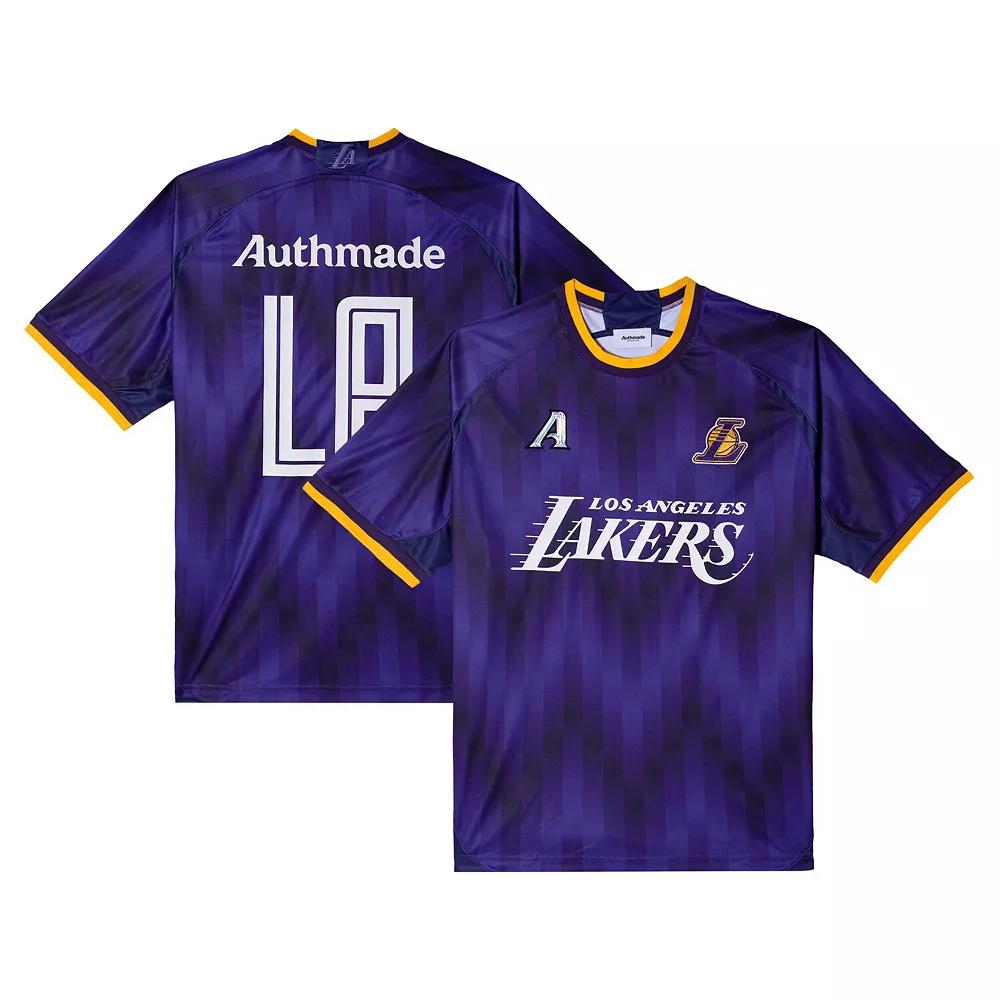 Men's Authmade x NBA Purple Los Angeles Lakers Soccer Kit Fashion Jersey,  Product Image