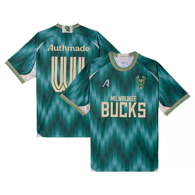 Men's Authmade x NBA Green Milwaukee Bucks Soccer Kit Fashion Jersey,  Product Image