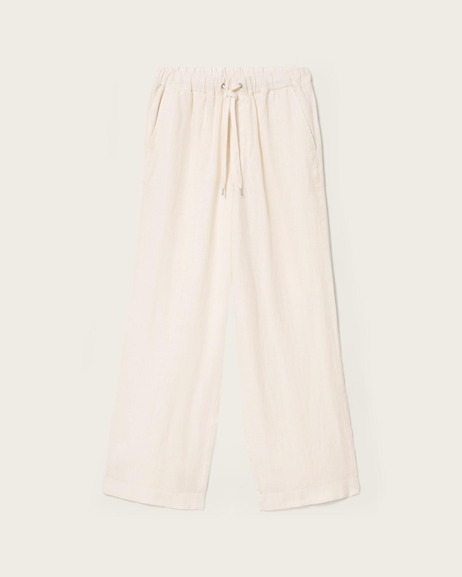 Sharp Straight Leg Linen Pants COTTAGE WHITE | ALLSAINTS US Product Image