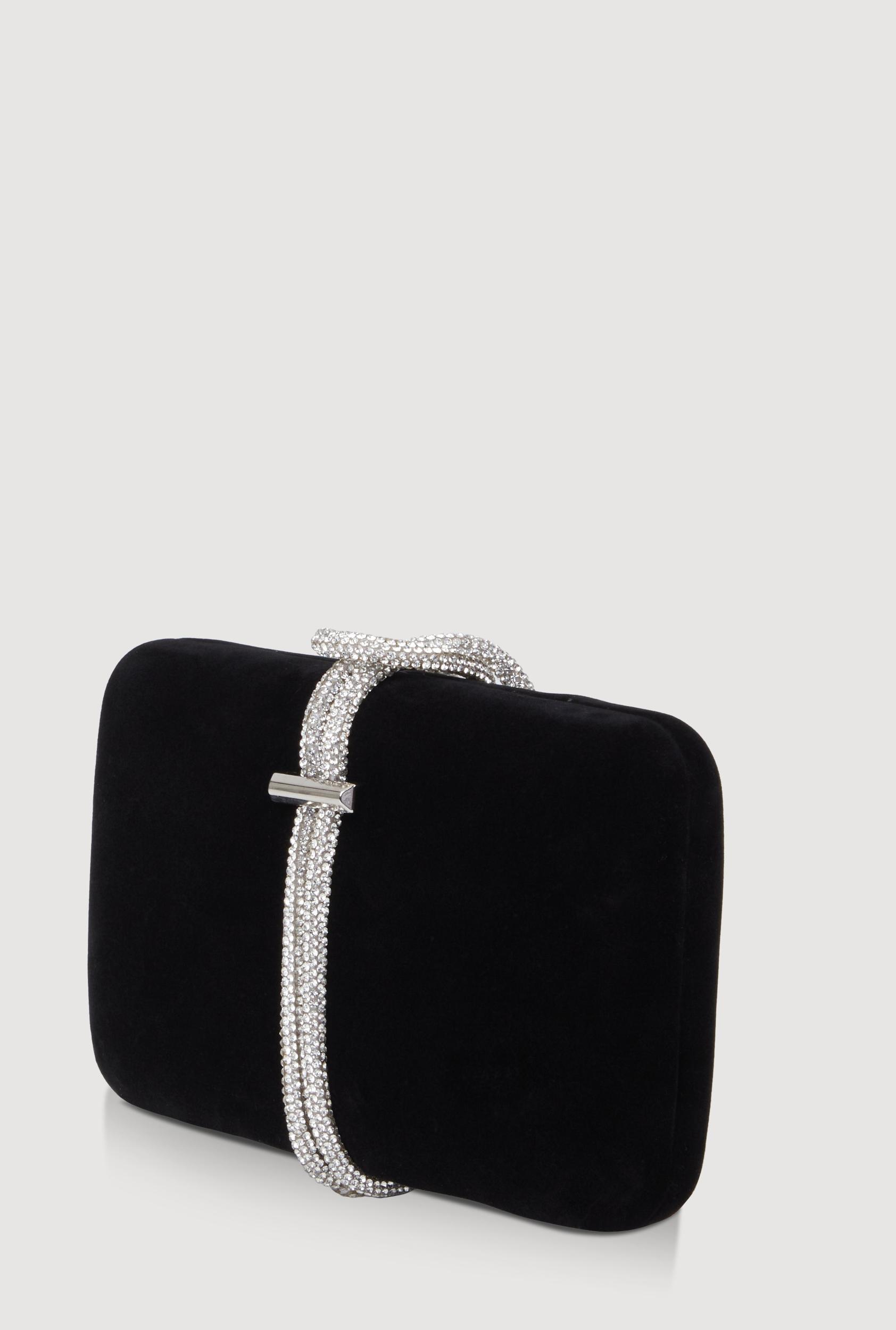 Rhinestone Rope Faux Suede Crossbody Clutch Bag Unisex Product Image