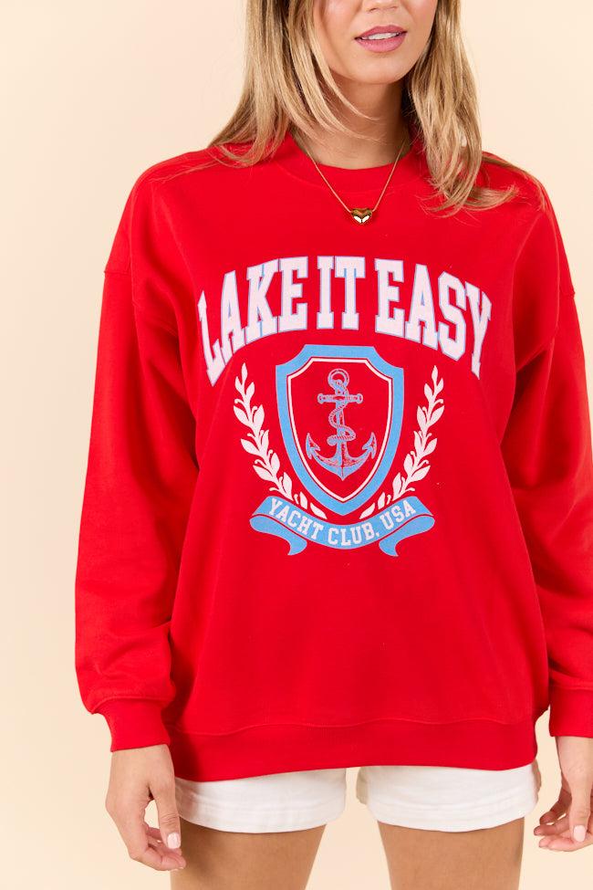 Lake It Easy Red Graphic Sweatshirt Product Image