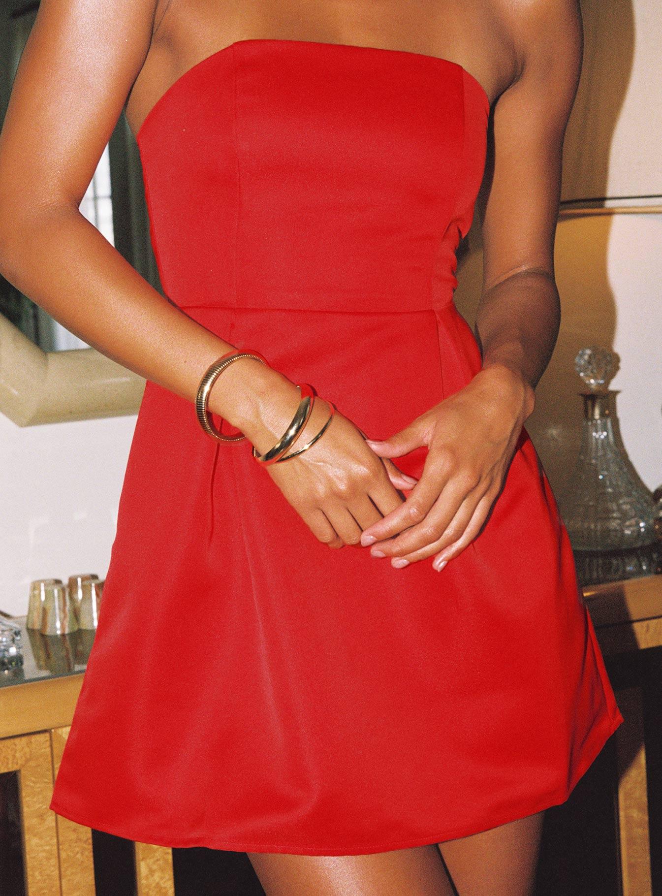 Spader Corset Mini Dress Red Product Image