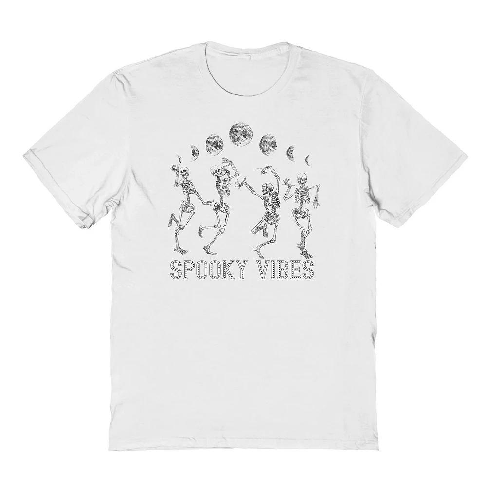 Men's Spooky Vibes Halloween Graphic Tee, Size: Large, White Product Image