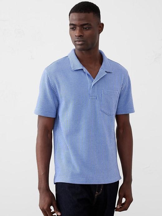Texture Striped Polo Product Image