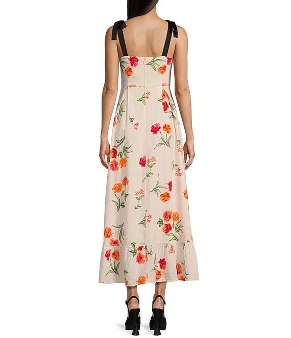 GB Floral Print Grosgrain Tie Maxi Dress Product Image