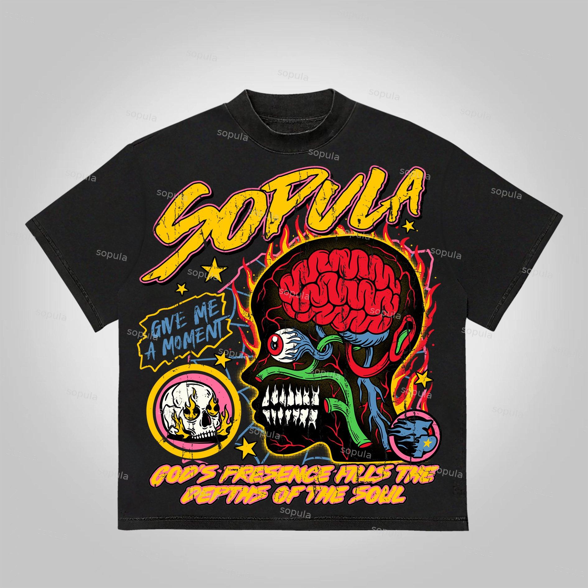 Sopula Studio Burning Soul Graphics Cotton T-Shirt Product Image