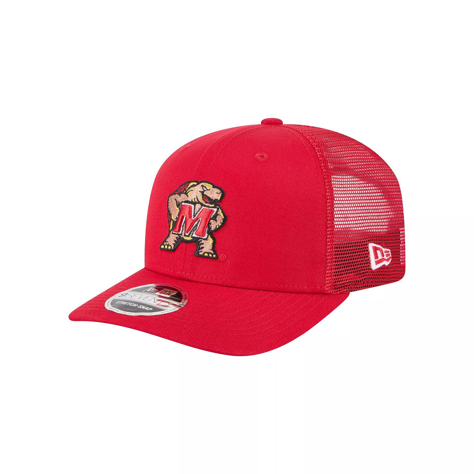 Men's New Era Red Maryland Terrapins Primary 9SEVENTY Trucker Stretch-Snap Hat Product Image