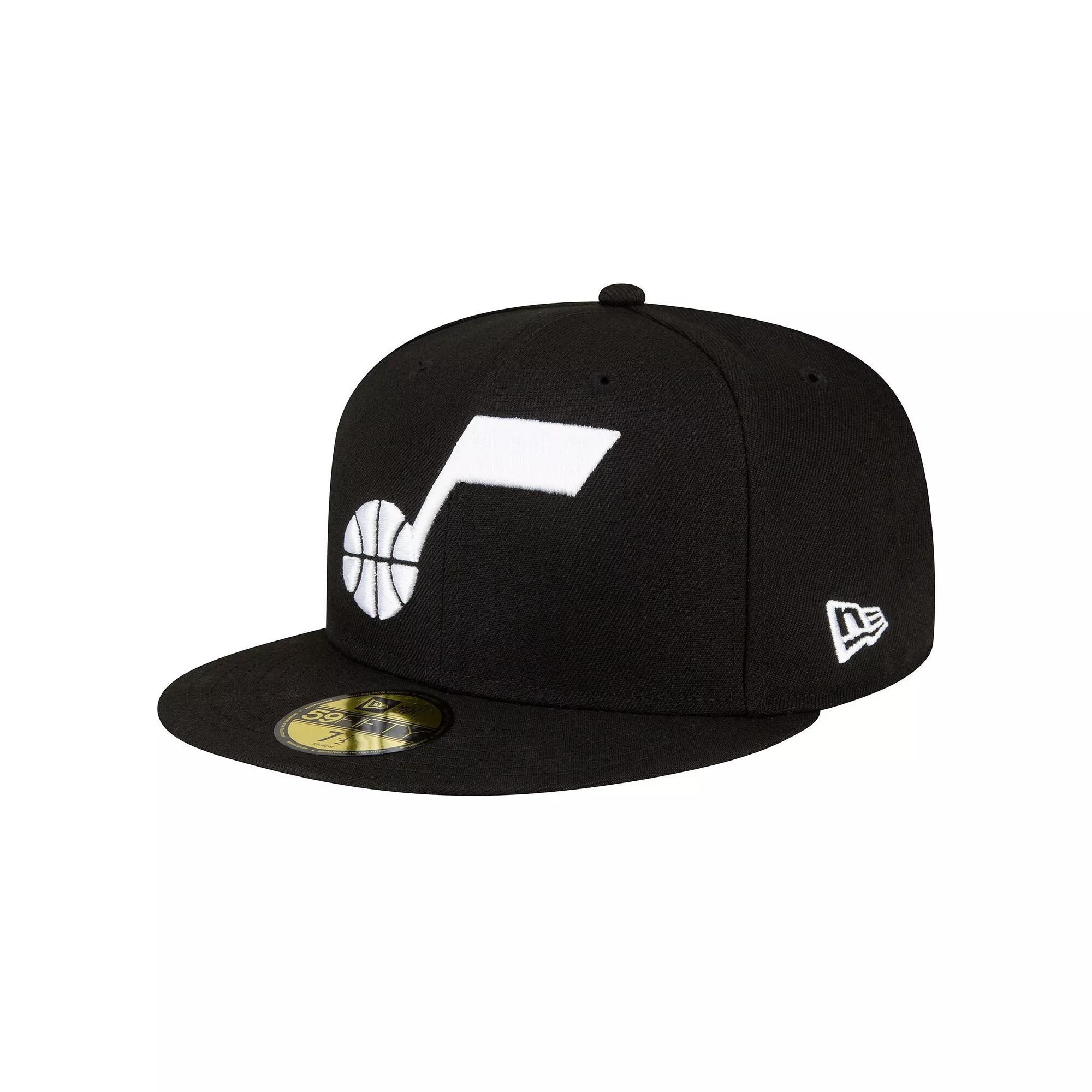 Men's New Era Black Utah Jazz 59FIFTY Fitted Hat, Size: 7 1/2, Jaz Black Product Image