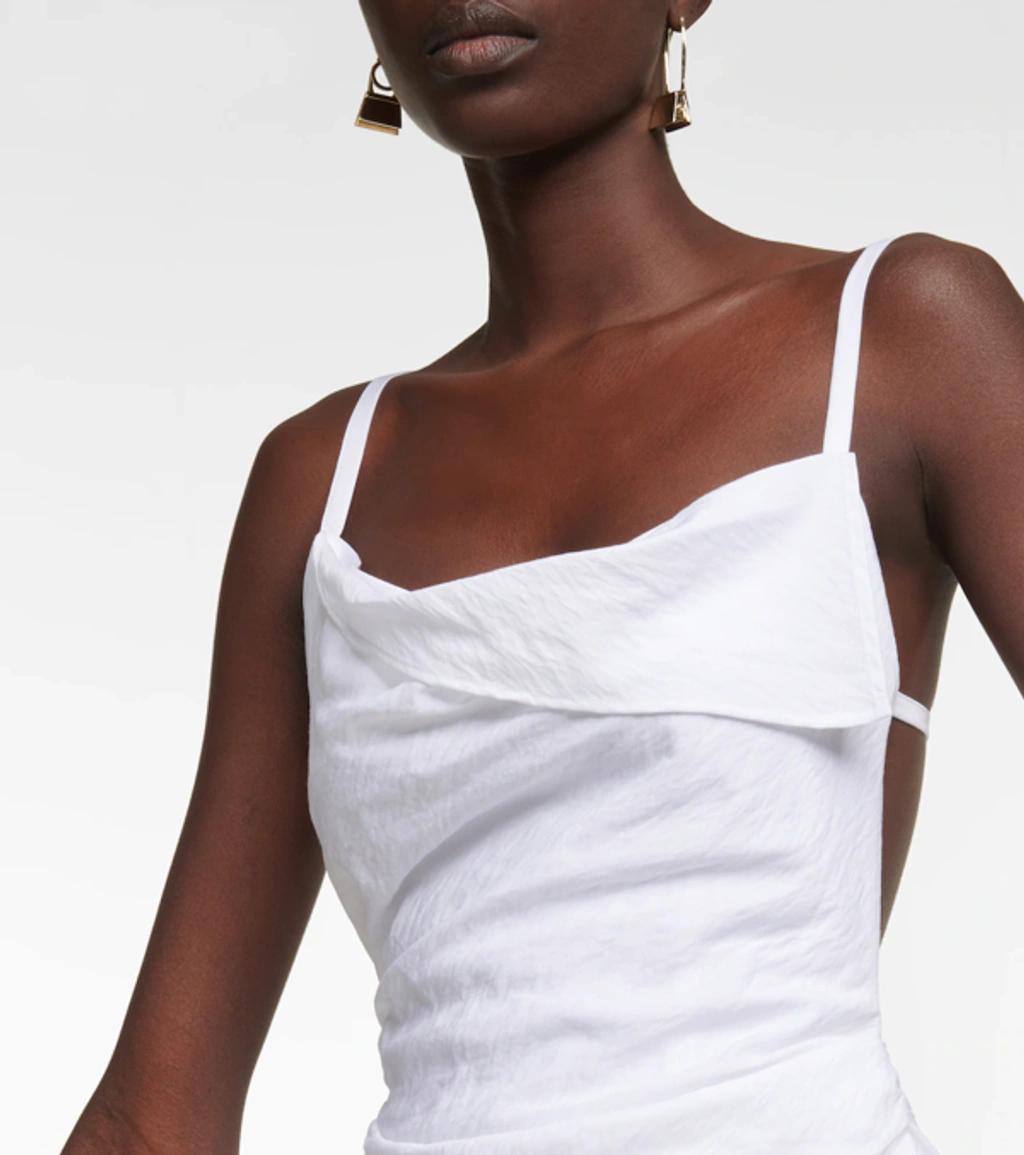 JACQUEMUS La Robe Saudade Long Viscose Blend Dress In White Product Image