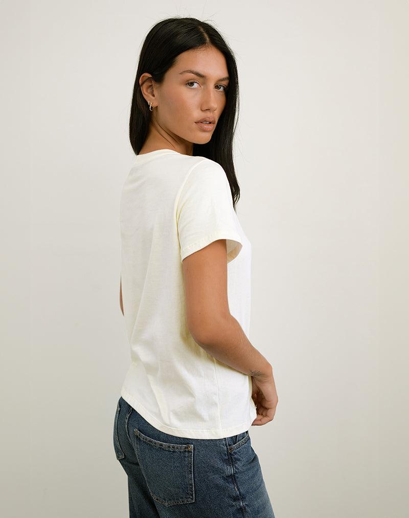Saki Tee in Ivory with Upper East Sider Print Female Product Image