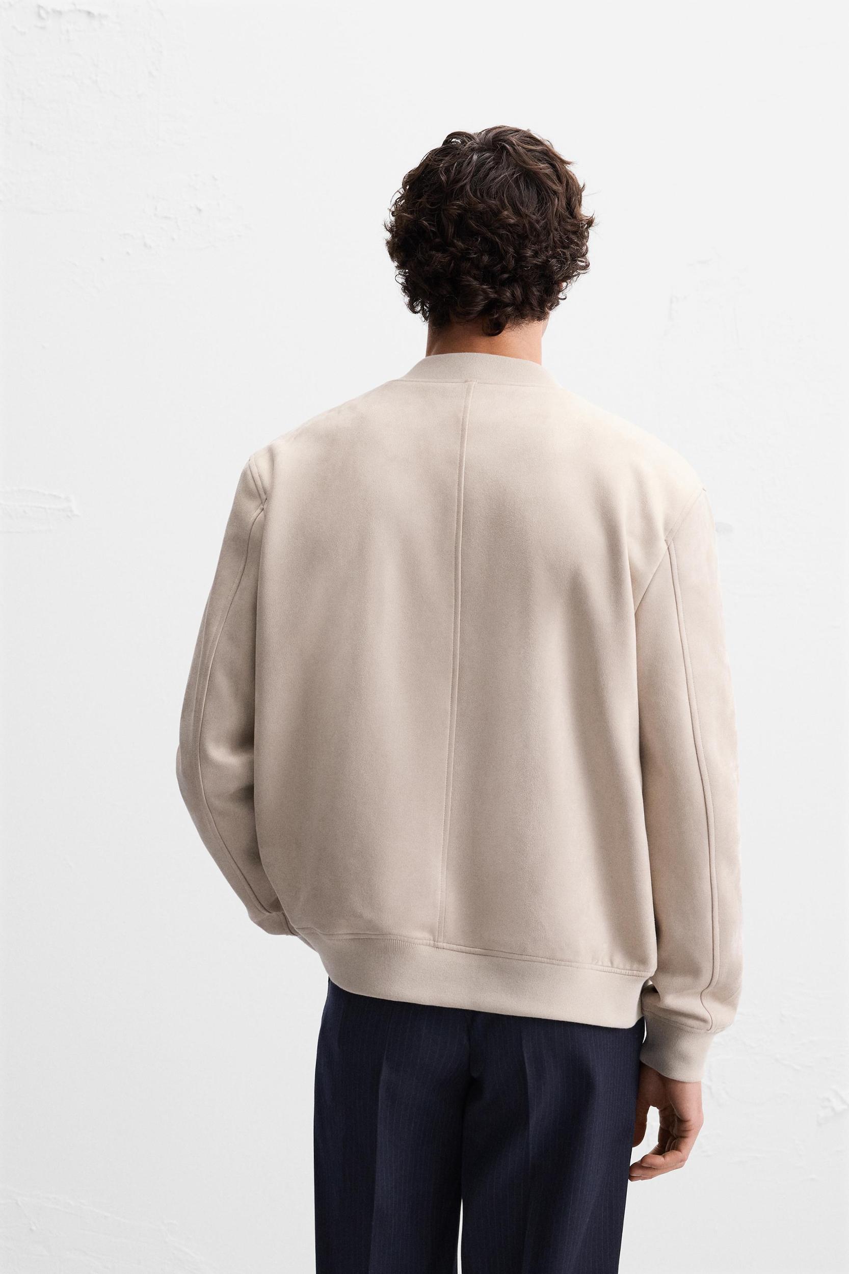 FAUX SUEDE BOMBER JACKET Product Image