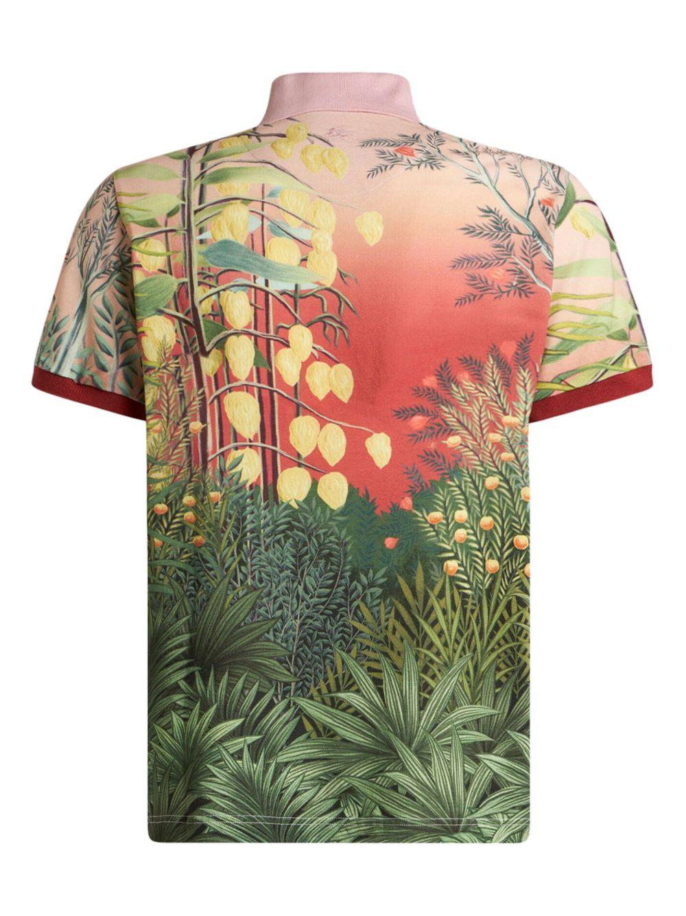 graphic-print ombré polo shirt Product Image