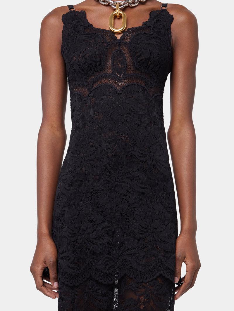 BLACK LONG DRESS IN LACE Product Image
