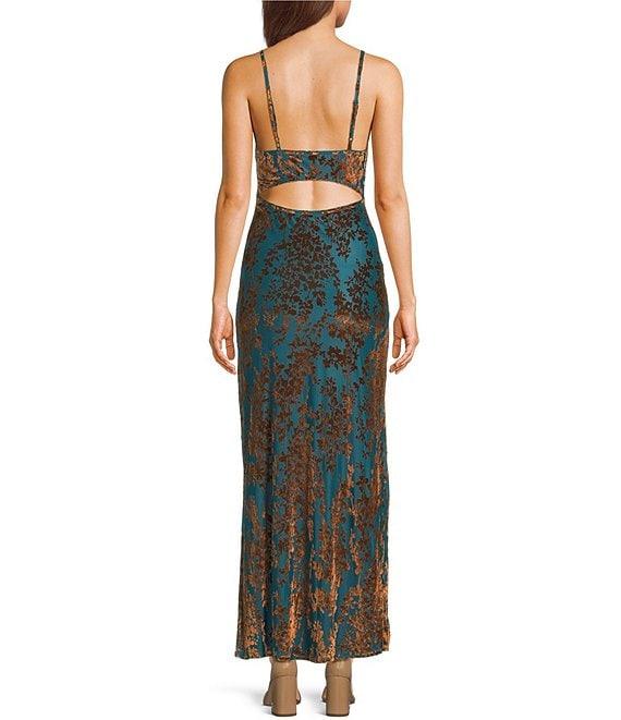 Allison & Kelly Sleeveless Burnout Floral Midi Dress Product Image