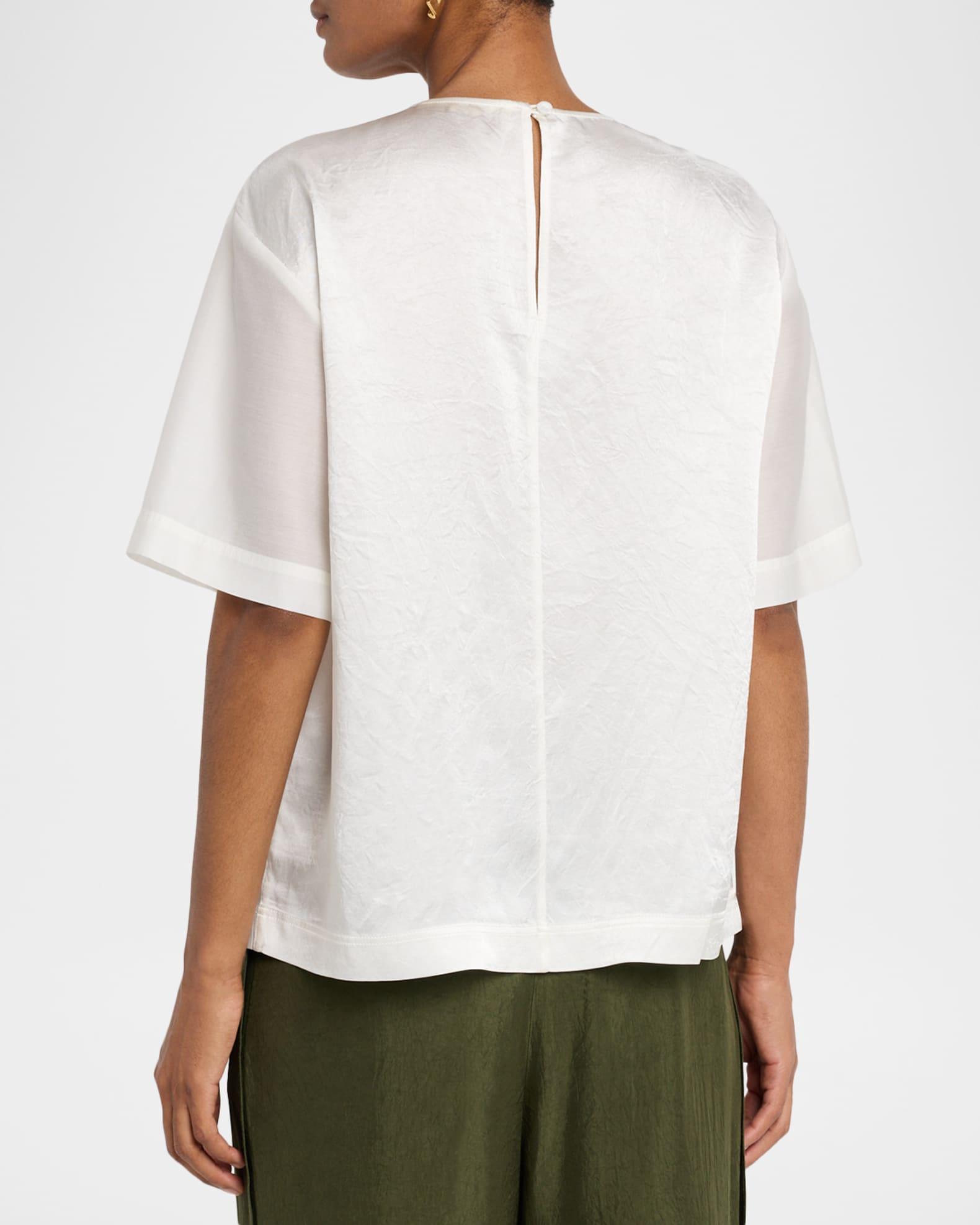 Shantung And Crinkled Satin T-Shirt Product Image