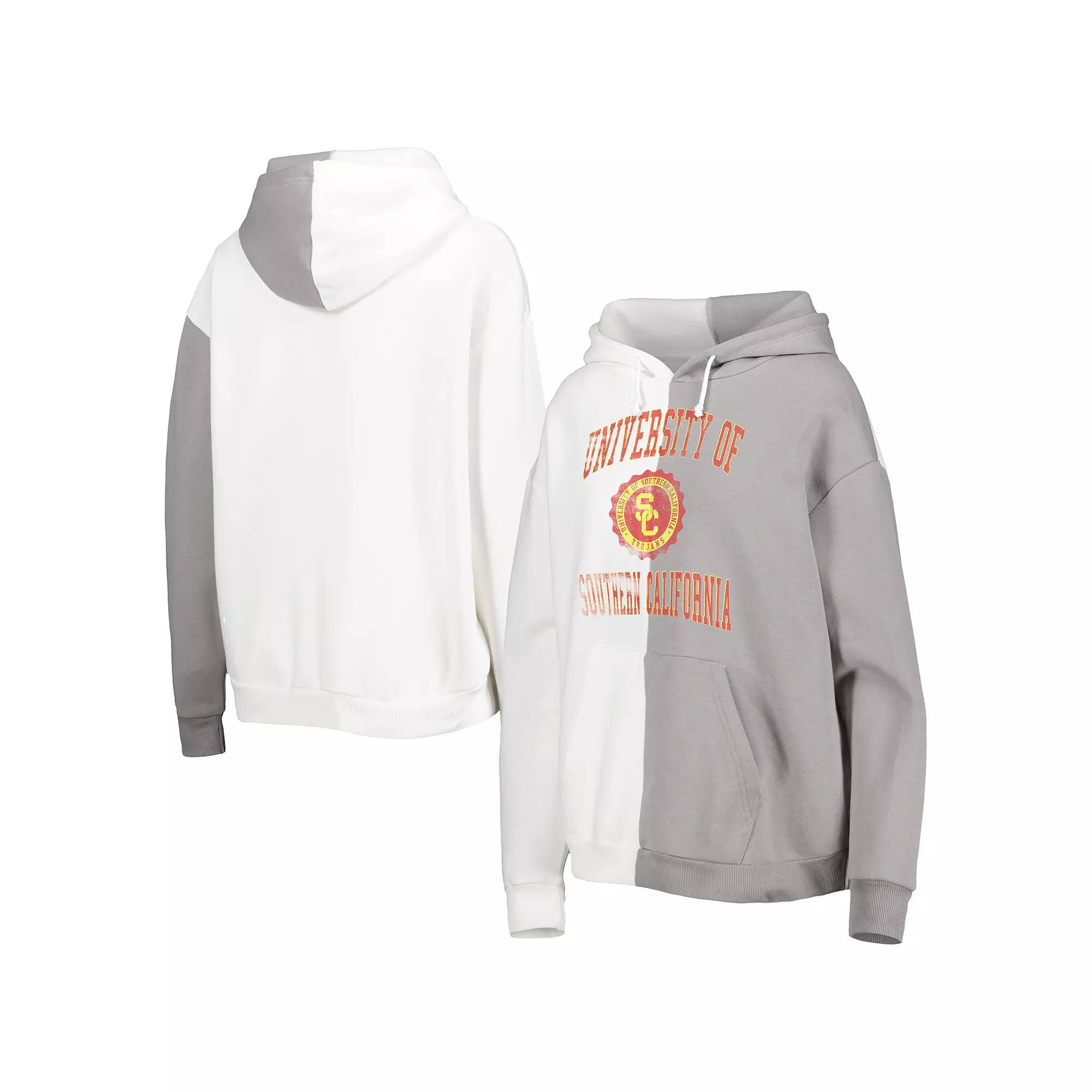 Women's Gameday Couture Gray/White USC Trojans Split Pullover Hoodie, Size: XL Product Image