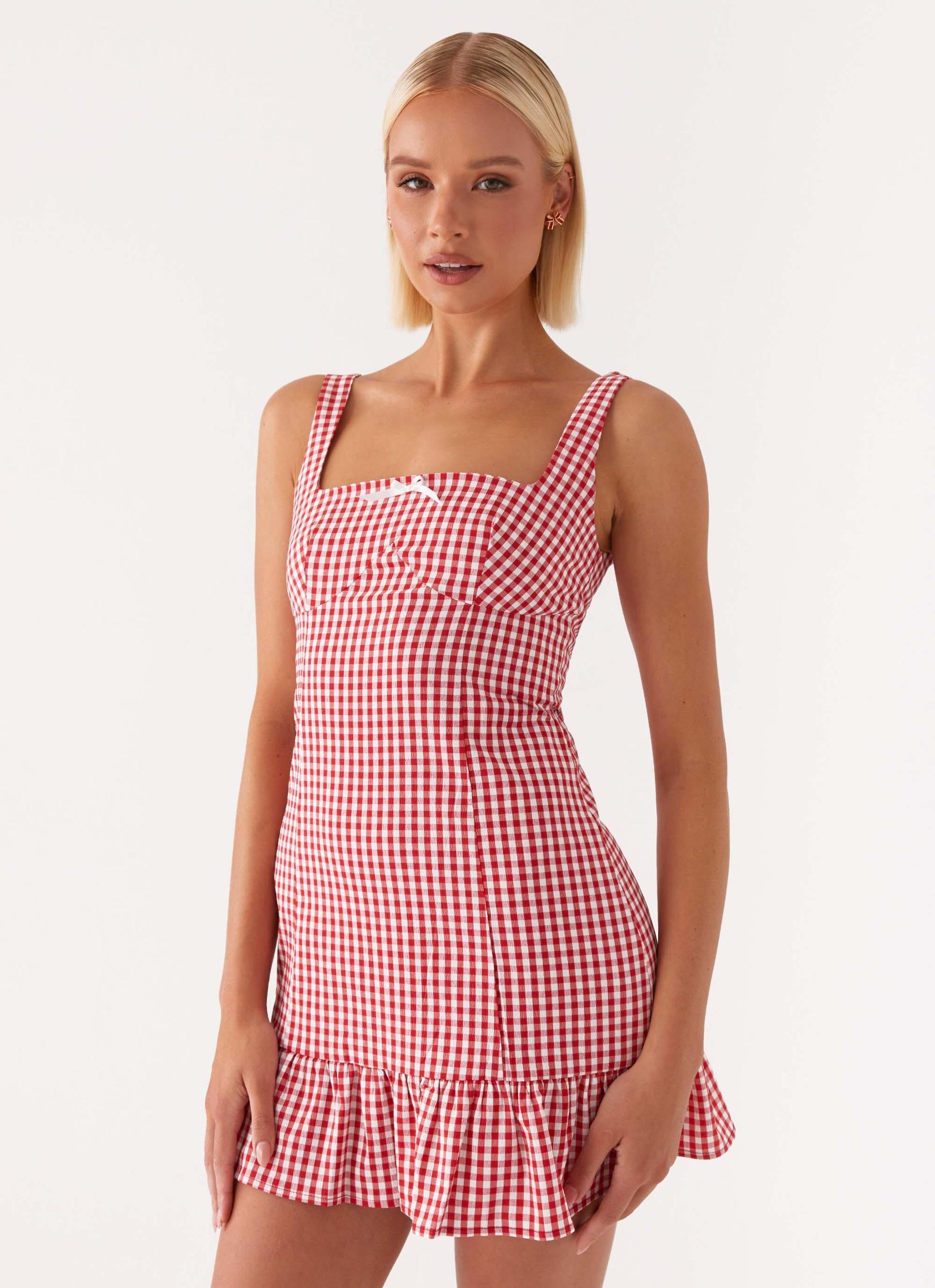 Honesty Mini Dress - Red Gingham Product Image