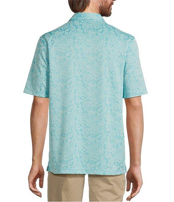 Roundtree & Yorke Short Sleeve Patterned Polynosic Polo Shirt Product Image